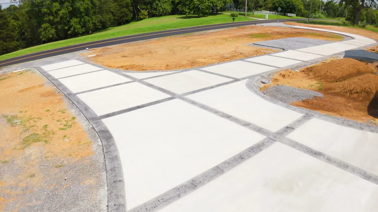 Decorative concrete border on a BP driveway